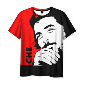 Мужская футболка 3D с принтом Че Гевара в Белгороде, 100% полиэфир | прямой крой, круглый вырез горловины, длина до линии бедер | Тематика изображения на принте: che | che guevara | comandante | revolution | viva | революция | че | чегевара