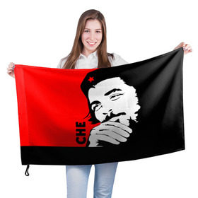 Флаг 3D с принтом Че Гевара в Белгороде, 100% полиэстер | плотность ткани — 95 г/м2, размер — 67 х 109 см. Принт наносится с одной стороны | che | che guevara | comandante | revolution | viva | революция | че | чегевара