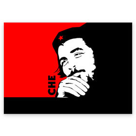 Поздравительная открытка с принтом Че Гевара в Белгороде, 100% бумага | плотность бумаги 280 г/м2, матовая, на обратной стороне линовка и место для марки
 | che | che guevara | comandante | revolution | viva | революция | че | чегевара