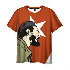 Мужская футболка 3D с принтом Куба в Белгороде, 100% полиэфир | прямой крой, круглый вырез горловины, длина до линии бедер | che | patria o muerte | кастро | куба | о.м.с.к. | революция | ссср | фидель | фидель кастро