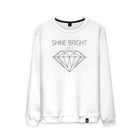 Мужской свитшот хлопок с принтом Shine bright like a diamond в Белгороде, 100% хлопок |  | bright | diamond | like | rihanna | shine | song | алмаз | бриллиант | песня | рианна | текст | хит | цитата