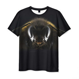 Мужская футболка 3D с принтом Пчела в Белгороде, 100% полиэфир | прямой крой, круглый вырез горловины, длина до линии бедер | глаза | насекомое | оса | пчела