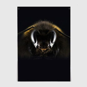 Постер с принтом Пчела в Белгороде, 100% бумага
 | бумага, плотность 150 мг. Матовая, но за счет высокого коэффициента гладкости имеет небольшой блеск и дает на свету блики, но в отличии от глянцевой бумаги не покрыта лаком | глаза | насекомое | оса | пчела