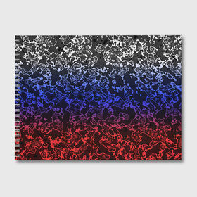 Альбом для рисования с принтом Кислотность Российский флаг в Белгороде, 100% бумага
 | матовая бумага, плотность 200 мг. | Тематика изображения на принте: абстракция | линии | стиль | флаг | фон | фото | цвет