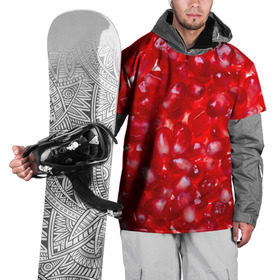 Накидка на куртку 3D с принтом Зерна граната в Белгороде, 100% полиэстер |  | гранат | еда | зерна | красный | сладкое | фрукты