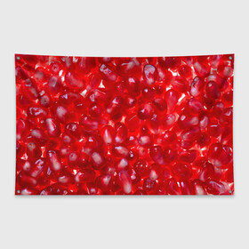 Флаг-баннер с принтом Зерна граната в Белгороде, 100% полиэстер | размер 67 х 109 см, плотность ткани — 95 г/м2; по краям флага есть четыре люверса для крепления | гранат | еда | зерна | красный | сладкое | фрукты