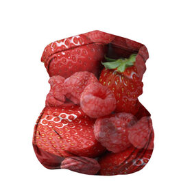 Бандана-труба 3D с принтом Ягоды в Белгороде, 100% полиэстер, ткань с особыми свойствами — Activecool | плотность 150‒180 г/м2; хорошо тянется, но сохраняет форму | Тематика изображения на принте: десерт | еда | клубника | красный | малина | сладкое | ягоды