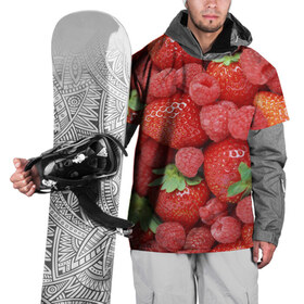 Накидка на куртку 3D с принтом Ягоды в Белгороде, 100% полиэстер |  | Тематика изображения на принте: десерт | еда | клубника | красный | малина | сладкое | ягоды