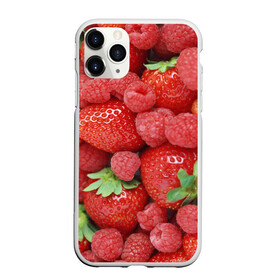 Чехол для iPhone 11 Pro Max матовый с принтом Ягоды в Белгороде, Силикон |  | десерт | еда | клубника | красный | малина | сладкое | ягоды