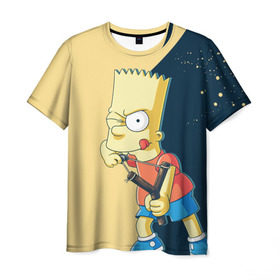 Мужская футболка 3D с принтом Барт в Белгороде, 100% полиэфир | прямой крой, круглый вырез горловины, длина до линии бедер | simpsons | барт | гомер | мардж | симпсоны