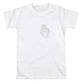Мужская футболка хлопок с принтом Polygonal Heart в Белгороде, 100% хлопок | прямой крой, круглый вырез горловины, длина до линии бедер, слегка спущенное плечо. | Тематика изображения на принте: 
