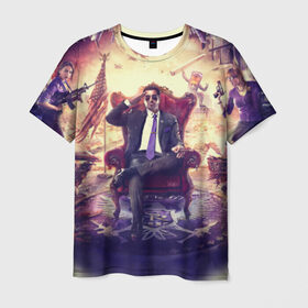 Мужская футболка 3D с принтом Saints Row в Белгороде, 100% полиэфир | прямой крой, круглый вырез горловины, длина до линии бедер | saints row | святые