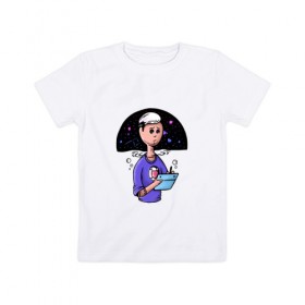 Детская футболка хлопок с принтом Дизайнер-иллюстратор в Белгороде, 100% хлопок | круглый вырез горловины, полуприлегающий силуэт, длина до линии бедер | веб | дизайнер | иллюстратор | космос | сердце