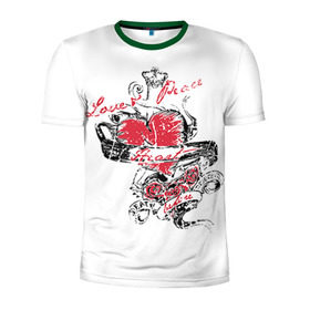 Мужская футболка 3D спортивная с принтом Рок сердца 6 в Белгороде, 100% полиэстер с улучшенными характеристиками | приталенный силуэт, круглая горловина, широкие плечи, сужается к линии бедра | heart | tattoo | разбитое | сердечко | сердце | тату | татушка