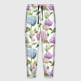 Мужские брюки 3D с принтом Цветы и бабочки 4 в Белгороде, 100% полиэстер | манжеты по низу, эластичный пояс регулируется шнурком, по бокам два кармана без застежек, внутренняя часть кармана из мелкой сетки | акварель | нежный | паттерн | цветочек | цветочный