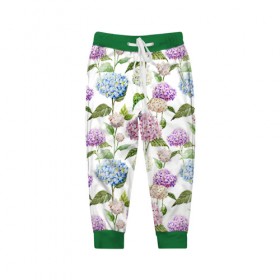 Детские брюки 3D с принтом Цветы и бабочки 4 в Белгороде, 100% полиэстер | манжеты по низу, эластичный пояс регулируется шнурком, по бокам два кармана без застежек, внутренняя часть кармана из мелкой сетки | акварель | нежный | паттерн | цветочек | цветочный