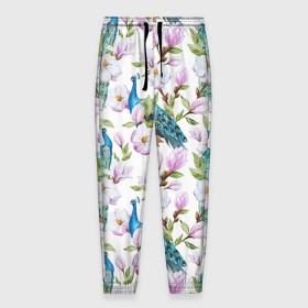 Мужские брюки 3D с принтом Цветы и бабочки 6 в Белгороде, 100% полиэстер | манжеты по низу, эластичный пояс регулируется шнурком, по бокам два кармана без застежек, внутренняя часть кармана из мелкой сетки | акварель | нежный | паттерн | цветочек | цветочный