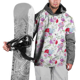 Накидка на куртку 3D с принтом Цветы и бабочки 8 в Белгороде, 100% полиэстер |  | Тематика изображения на принте: акварель | бабочка | нежный | рисунок | роза | сирень | цветочек | цветочный | цветы