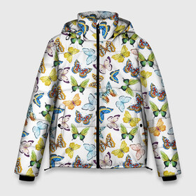 Мужская зимняя куртка 3D с принтом Цветы и бабочки 11 в Белгороде, верх — 100% полиэстер; подкладка — 100% полиэстер; утеплитель — 100% полиэстер | длина ниже бедра, свободный силуэт Оверсайз. Есть воротник-стойка, отстегивающийся капюшон и ветрозащитная планка. 

Боковые карманы с листочкой на кнопках и внутренний карман на молнии. | акварель | бабочка | нежный | рисунок | роза | сирень | цветочек | цветочный | цветы