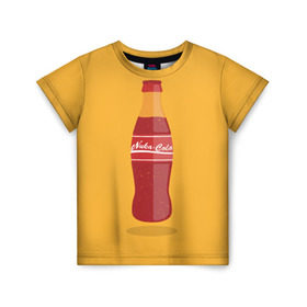 Детская футболка 3D с принтом Нюка-Кола в Белгороде, 100% гипоаллергенный полиэфир | прямой крой, круглый вырез горловины, длина до линии бедер, чуть спущенное плечо, ткань немного тянется | Тематика изображения на принте: fallout | nuke cola | нюка кола