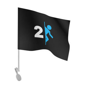 Флаг для автомобиля с принтом Portal 2 в Белгороде, 100% полиэстер | Размер: 30*21 см | portal 2