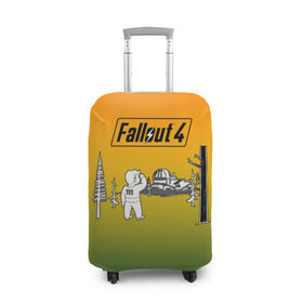 Чехол для чемодана 3D с принтом Волт-бой 111 Fallout 4 в Белгороде, 86% полиэфир, 14% спандекс | двустороннее нанесение принта, прорези для ручек и колес | fallout 4 | vault boy | волт бой | фаллаут