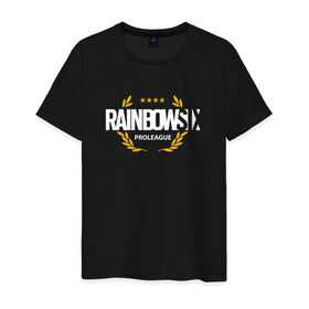 Мужская футболка хлопок с принтом Rainbow six | Siege : Pro league (white) в Белгороде, 100% хлопок | прямой крой, круглый вырез горловины, длина до линии бедер, слегка спущенное плечо. | boom | fire | rainbowsix | siege | tom clansys