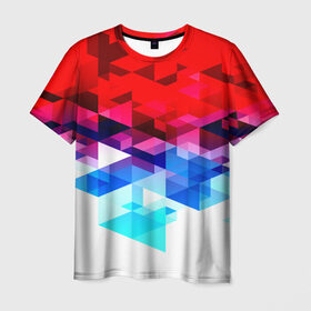Мужская футболка 3D с принтом Triangle в Белгороде, 100% полиэфир | прямой крой, круглый вырез горловины, длина до линии бедер | 