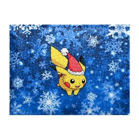 Обложка для студенческого билета с принтом Pikachu в Белгороде, натуральная кожа | Размер: 11*8 см; Печать на всей внешней стороне | pikachu | pokeboll | pokemon | зима | новый год | пикачу | покеболл | покемон | снежинки