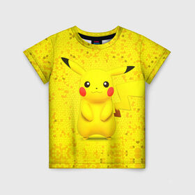 Детская футболка 3D с принтом Pikachu в Белгороде, 100% гипоаллергенный полиэфир | прямой крой, круглый вырез горловины, длина до линии бедер, чуть спущенное плечо, ткань немного тянется | pikachu | pokeboll | pokemon | пикачу | покеболл | покемон