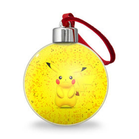 Ёлочный шар с принтом Pikachu в Белгороде, Пластик | Диаметр: 77 мм | pikachu | pokeboll | pokemon | пикачу | покеболл | покемон