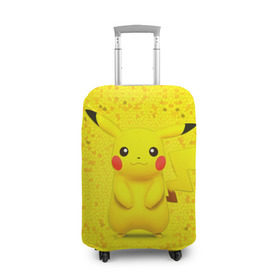 Чехол для чемодана 3D с принтом Pikachu в Белгороде, 86% полиэфир, 14% спандекс | двустороннее нанесение принта, прорези для ручек и колес | pikachu | pokeboll | pokemon | пикачу | покеболл | покемон