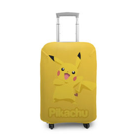 Чехол для чемодана 3D с принтом Pikachu в Белгороде, 86% полиэфир, 14% спандекс | двустороннее нанесение принта, прорези для ручек и колес | pikachu | pokeboll | pokemon | пикачу | покеболл | покемон