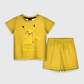 Детский костюм с шортами 3D с принтом Жёлтый Пика в Белгороде,  |  | pikachu | pokeboll | pokemon | пикачу | покеболл | покемон