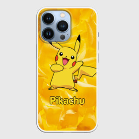 Чехол для iPhone 13 Pro с принтом Пикачу на золотом фоне в Белгороде,  |  | pikachu | pokeboll | pokemon | пикачу | покеболл | покемон