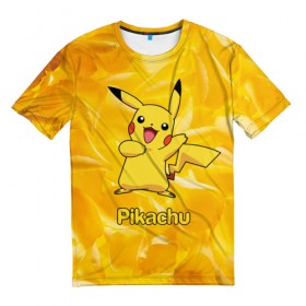 Мужская футболка 3D с принтом Pikachu в Белгороде, 100% полиэфир | прямой крой, круглый вырез горловины, длина до линии бедер | pikachu | pokeboll | pokemon | пикачу | покеболл | покемон
