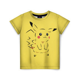 Детская футболка 3D с принтом Pikachu в Белгороде, 100% гипоаллергенный полиэфир | прямой крой, круглый вырез горловины, длина до линии бедер, чуть спущенное плечо, ткань немного тянется | pikachu | pokeboll | pokemon | пикачу | покеболл | покемон