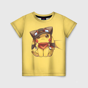 Детская футболка 3D с принтом Pikachu в Белгороде, 100% гипоаллергенный полиэфир | прямой крой, круглый вырез горловины, длина до линии бедер, чуть спущенное плечо, ткань немного тянется | pikachu | pokeball | pokemon | пикачу | покеболл | покемон