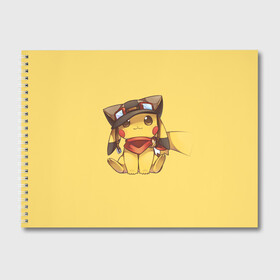 Альбом для рисования с принтом Pikachu в Белгороде, 100% бумага
 | матовая бумага, плотность 200 мг. | pikachu | pokeball | pokemon | пикачу | покеболл | покемон