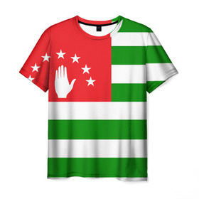 Мужская футболка 3D с принтом Абхазия в Белгороде, 100% полиэфир | прямой крой, круглый вырез горловины, длина до линии бедер | кавказ | море | республика | россия