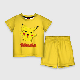 Детский костюм с шортами 3D с принтом Pikachu в Белгороде,  |  | pikachu | pokeboll | pokemon | пикачу | покеболл | покемон