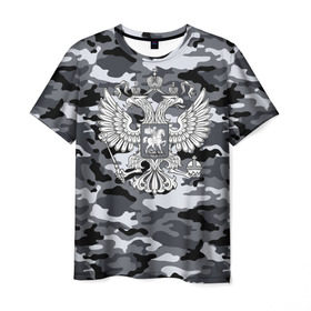Мужская футболка 3D с принтом Городской камуфляж Россия в Белгороде, 100% полиэфир | прямой крой, круглый вырез горловины, длина до линии бедер | 23 февраля | армия | камуфляж | россия | рф