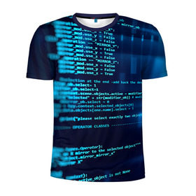 Мужская футболка 3D спортивная с принтом Программирование 6 в Белгороде, 100% полиэстер с улучшенными характеристиками | приталенный силуэт, круглая горловина, широкие плечи, сужается к линии бедра | день программиста | код | подарок | праздник | программист