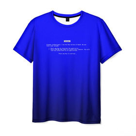 Мужская футболка 3D с принтом BSOD в Белгороде, 100% полиэфир | прямой крой, круглый вырез горловины, длина до линии бедер | bsod | день программиста | код | подарок | праздник | программист