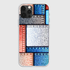 Чехол для iPhone 12 Pro Max с принтом Джинсовый стиль в Белгороде, Силикон |  | Тематика изображения на принте: заплатки | разноцветный | текстура | ткань