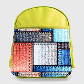 Детский рюкзак с принтом Джинсовый стиль в Белгороде, 100% полиэстер | Размеры изделия - высота 34 см, ширина 28 см, глубина 10 см
Размер поля для печати - высота 19.5 см, ширина 24 см | заплатки | разноцветный | текстура | ткань