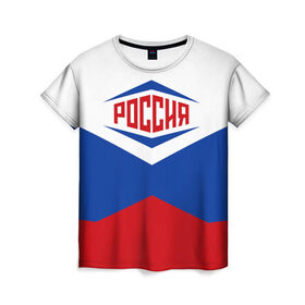 Женская футболка 3D с принтом Россия 2016 в Белгороде, 100% полиэфир ( синтетическое хлопкоподобное полотно) | прямой крой, круглый вырез горловины, длина до линии бедер | 2016 | russia | рио | россия