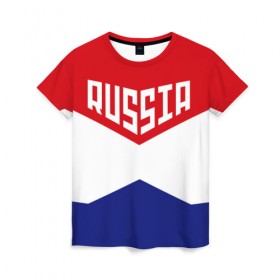 Женская футболка 3D с принтом Россия в Белгороде, 100% полиэфир ( синтетическое хлопкоподобное полотно) | прямой крой, круглый вырез горловины, длина до линии бедер | 2016 | russia | рио | россия