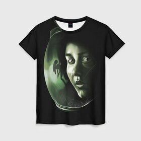 Женская футболка 3D с принтом Чужой в Белгороде, 100% полиэфир ( синтетическое хлопкоподобное полотно) | прямой крой, круглый вырез горловины, длина до линии бедер | alien | aliens | cinema | film | predator | фильм | чужой