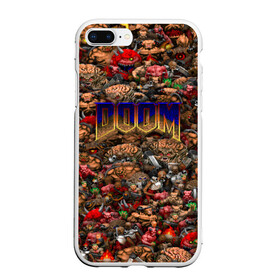 Чехол для iPhone 7Plus/8 Plus матовый с принтом Doom Все монстры (pixel art) в Белгороде, Силикон | Область печати: задняя сторона чехла, без боковых панелей | 